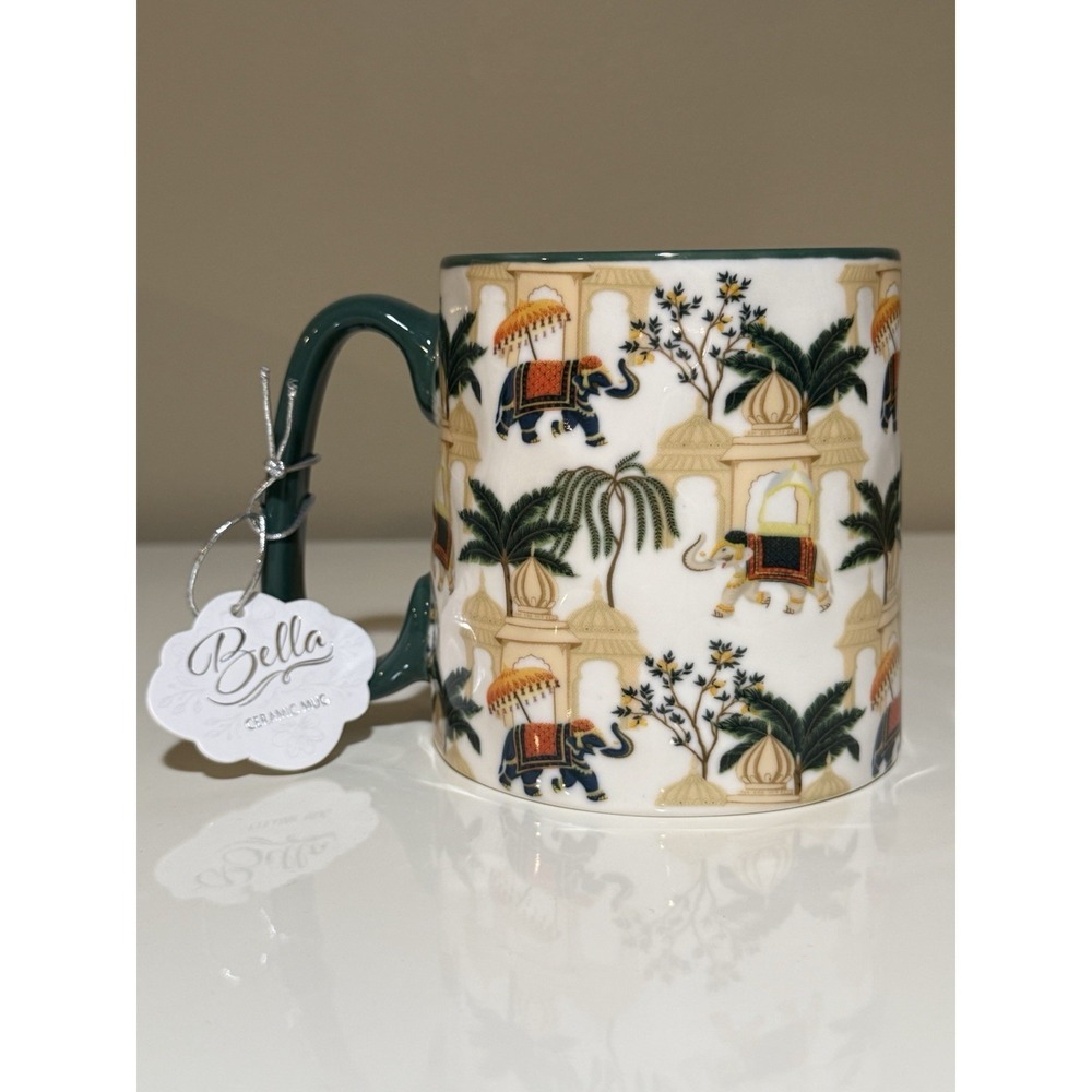 Elephant Mug India 10 Strawberry Street Bella Ceramic Coffee Tea Palm Tree